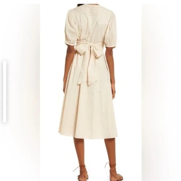 Cleobella Cream Puff Sleeve Midi Dress - Picture 2 of 3